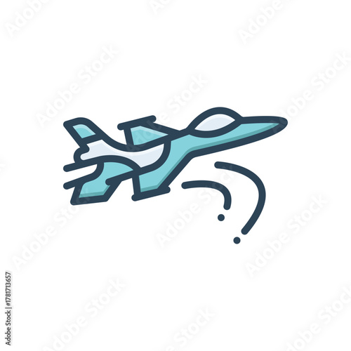 Color illustration icon for aviation technology