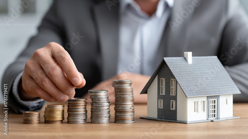 Refinance concept ,Real estate refinance mortgage investment ROI savings budget planning spark confidence and growth