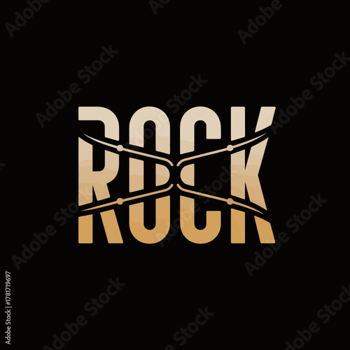 This logo design features the word 'ROCK' with creative elements that exemplify the vibrancy and energy associated with rock music culture and lifestyle.