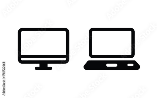 Computer device icons: laptop and monitor