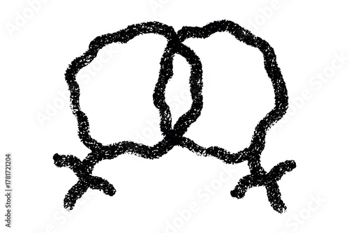 Hand drawn lesbian identity sign Symbol used to represent sex and gender