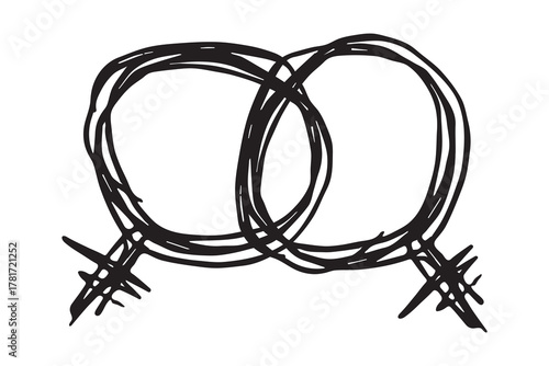 Hand drawn lesbian identity sign Symbol used to represent sex and gender