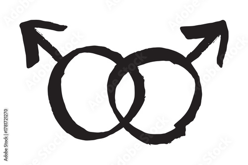Hand drawn homosexual identity sign Symbol used to represent sex and gender