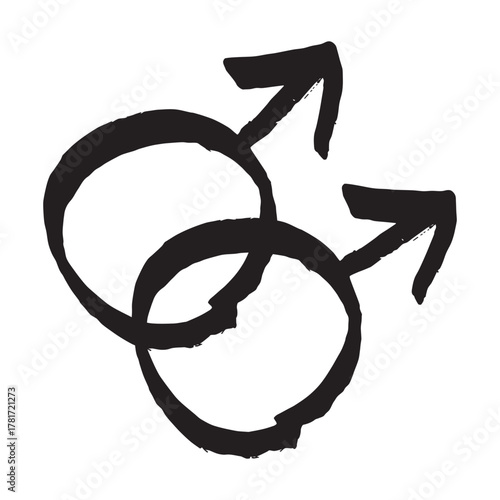 Hand drawn homosexual identity sign Symbol used to represent sex and gender