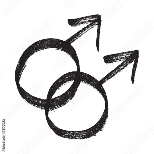 Hand drawn homosexual identity sign Symbol used to represent sex and gender