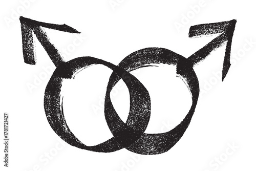 Hand drawn homosexual identity sign Symbol used to represent sex and gender