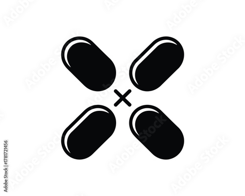 Abstract Pill Cross Icon