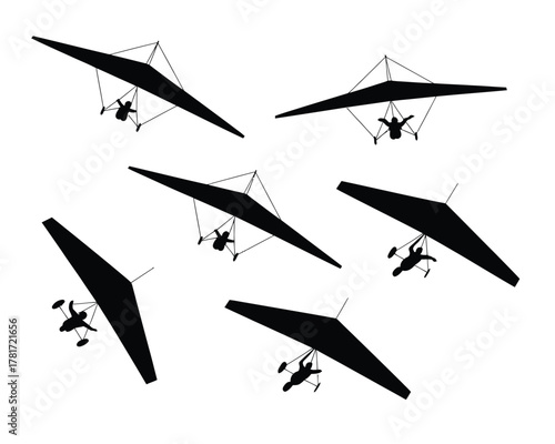 Hang Glider Silhouettes Collection - Adventure and Freedom in the Sky