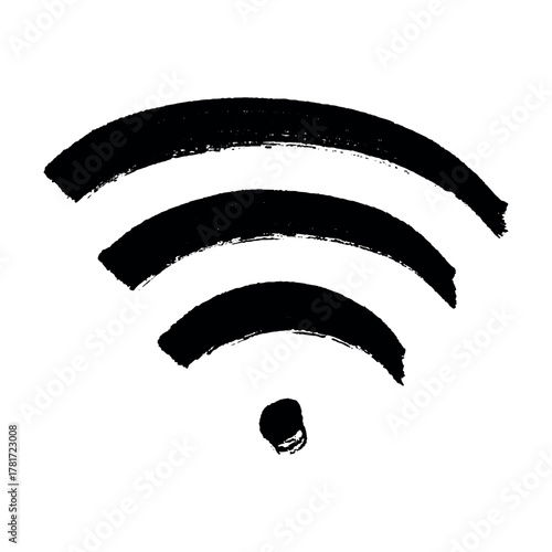 Hand drawn free wifi spot zone sign Public wi-fi area sign Wireless internet clipart in doodle style Single element for print, web, design, decor 3G, 4G, 5G, 6G, IoT