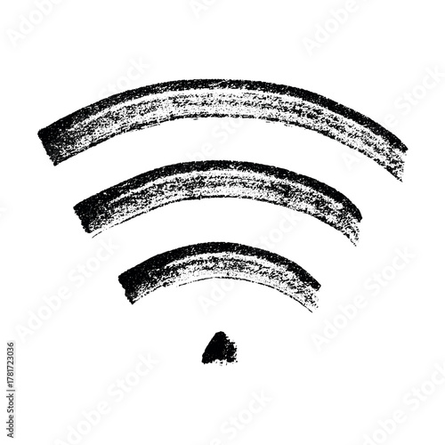 Hand drawn free wifi spot zone sign Public wi-fi area sign Wireless internet clipart in doodle style Single element for print, web, design, decor 3G, 4G, 5G, 6G, IoT