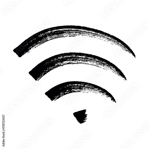 Hand drawn free wifi spot zone sign Public wi-fi area sign Wireless internet clipart in doodle style Single element for print, web, design, decor 3G, 4G, 5G, 6G, IoT