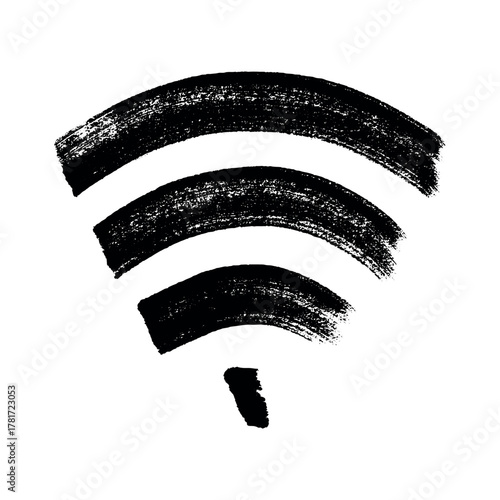 Hand drawn free wifi spot zone sign Public wi-fi area sign Wireless internet clipart in doodle style Single element for print, web, design, decor 3G, 4G, 5G, 6G, IoT