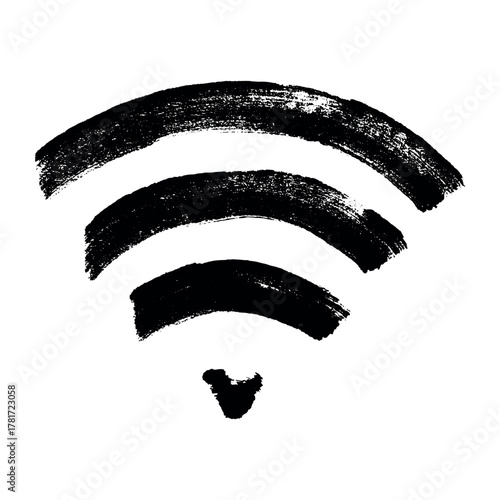 Hand drawn free wifi spot zone sign Public wi-fi area sign Wireless internet clipart in doodle style Single element for print, web, design, decor 3G, 4G, 5G, 6G, IoT