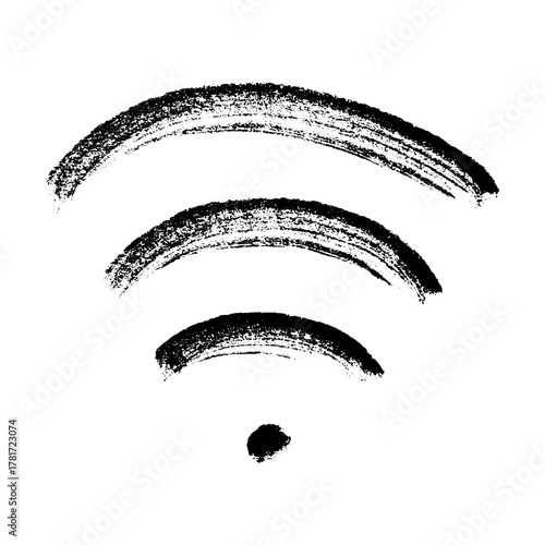 Hand drawn free wifi spot zone sign Public wi-fi area sign Wireless internet clipart in doodle style Single element for print, web, design, decor 3G, 4G, 5G, 6G, IoT