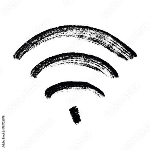 Hand drawn free wifi spot zone sign Public wi-fi area sign Wireless internet clipart in doodle style Single element for print, web, design, decor 3G, 4G, 5G, 6G, IoT