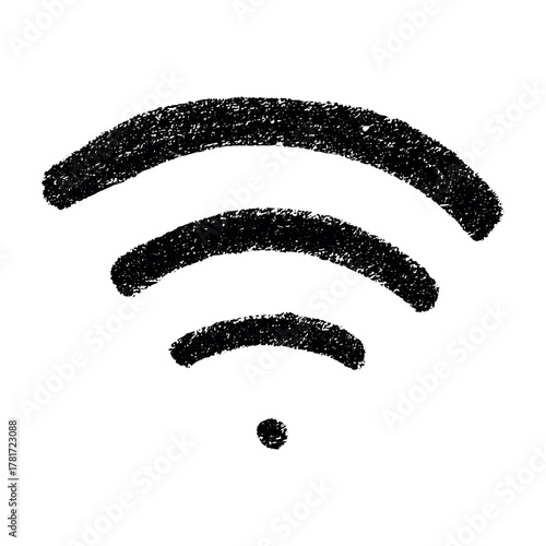 Hand drawn free wifi spot zone sign Public wi-fi area sign Wireless internet clipart in doodle style Single element for print, web, design, decor 3G, 4G, 5G, 6G, IoT