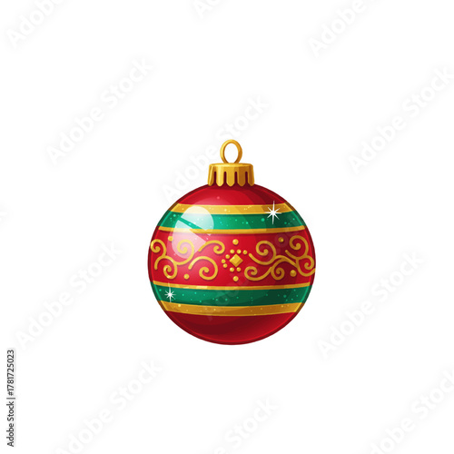 Festive Christmas Ornament with Golden Details