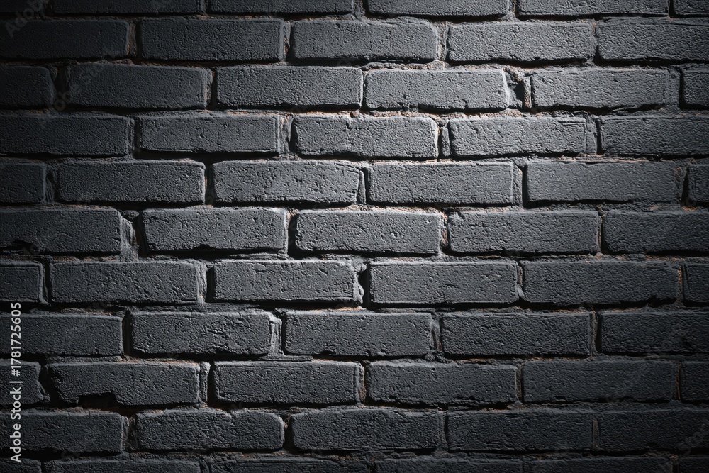Obraz premium Dark gray brick wall with spotlight