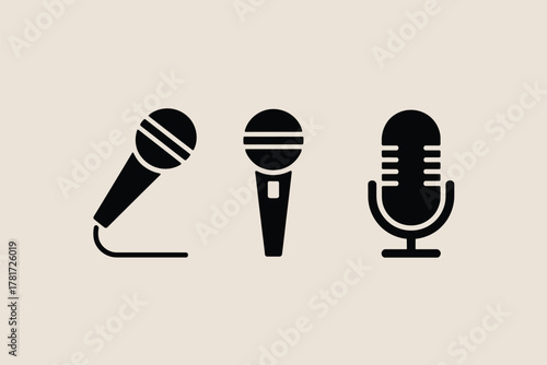 Microphone icons collection