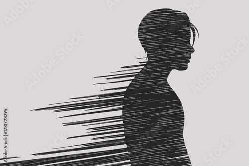 Silhouette fading away