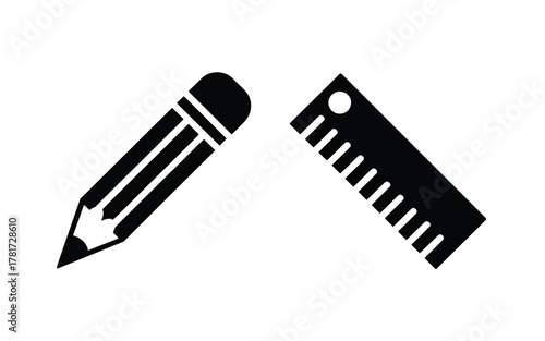 Pencil and ruler icons