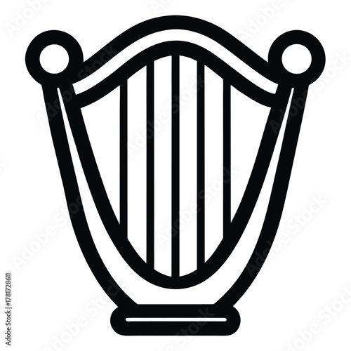 minimalist harp line icon vector icon
