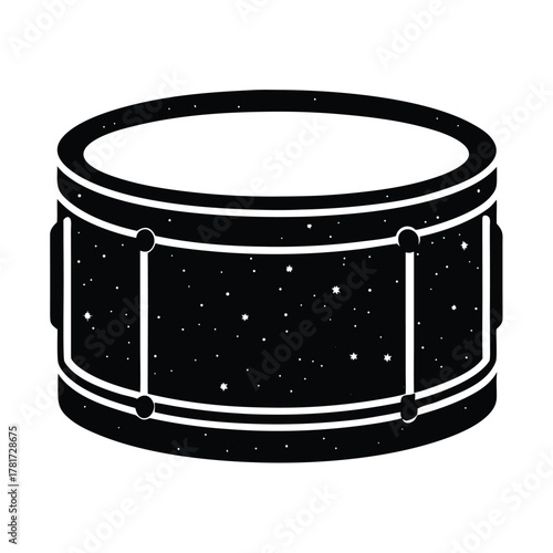 metallic snare with galaxy texture vector icon