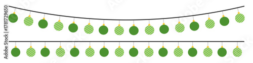 green bulb christmas garland decoration clipart illustration