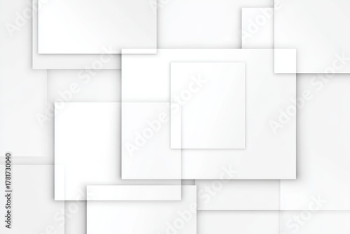 Wallpaper Mural Overlapping white geometric squares and rectangles create a clean, modern, and subtle visual composition Torontodigital.ca