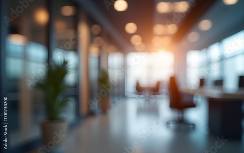 Wallpaper Mural Blurred image of modern office interior with bokeh lights. High quality Torontodigital.ca