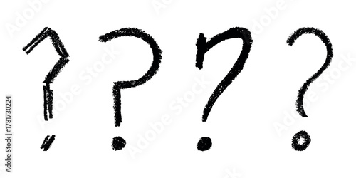 Set of hand drawn question mark clipart Single element for design
