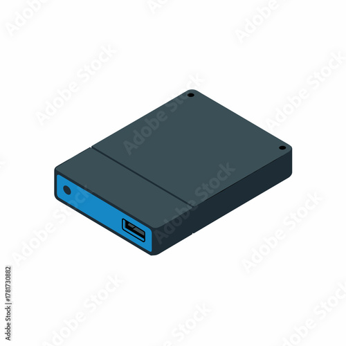Clean Flat Design Depicting a Storage Hard Drive