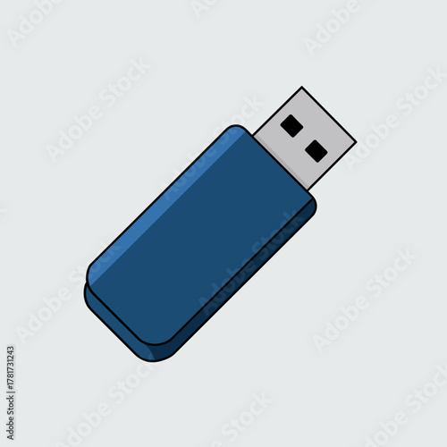 Minimalist Flat Design of a Portable USB Device