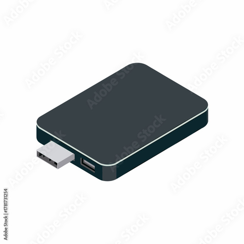 Minimalist Flat Design of a Digital Storage Device