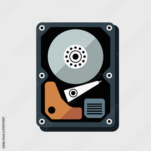 Minimalist Flat Design of a Digital Storage Device