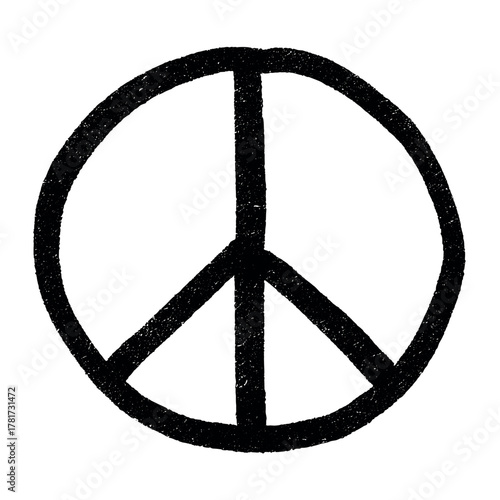 Hand drawn peace sign No war symbol Hippie clipart in doodle style Single element for print, web, design, decor