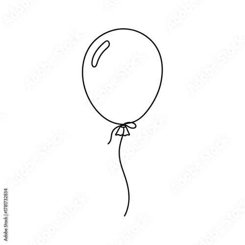 Simple balloon drawing easy line art tutorial