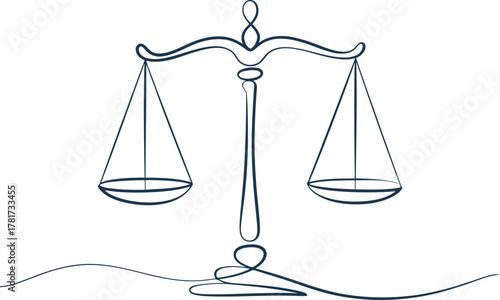 Dark blue outline of justice scales on white background scales of justice legal