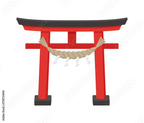 鳥居,フラットイラスト