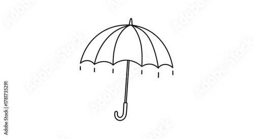 Hand drawn umbrella sketch free vector art