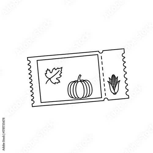 Autumn festival ticket icon