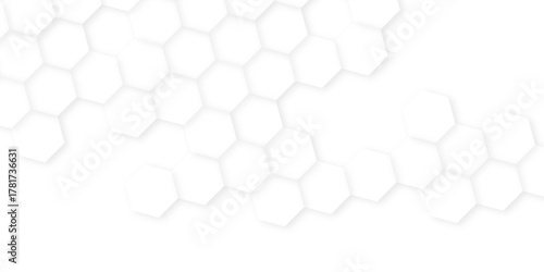 Abstract white hexagon background, Seamless pattern with hexagon, Futuristic abstract honeycomb mosaic white background. white hexagon design concept with geometric background.