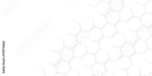 Abstract white hexagon background, seamless pattern with hexagon, futuristic abstract honeycomb mosaic white background. white hexagon design concept with geometric background.