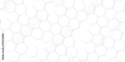 Abstract white hexagon background, Seamless pattern with hexagon, Futuristic abstract honeycomb mosaic white background. white hexagon design concept with geometric background.