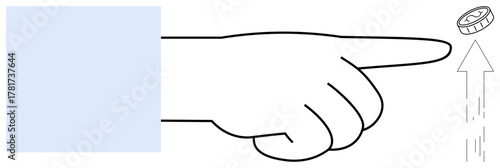 Animated hand flipping a small object upward, representing action or decision-making. Ideal for chance, choice, luck, opportunity, skill, consequence, or momentum simple flat metaphor