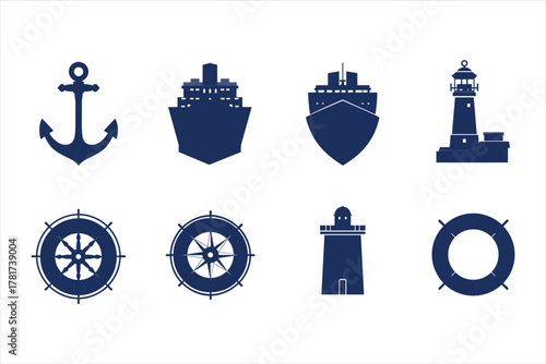 set of nautical icons