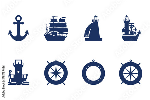 set of nautical icons