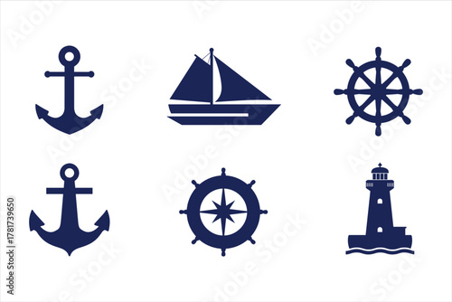 set of nautical icons