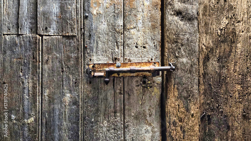 old sliding bolt lock or door latch