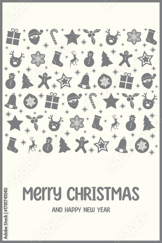 Cuadro en lienzo Minimalist Christmas poster in retro style